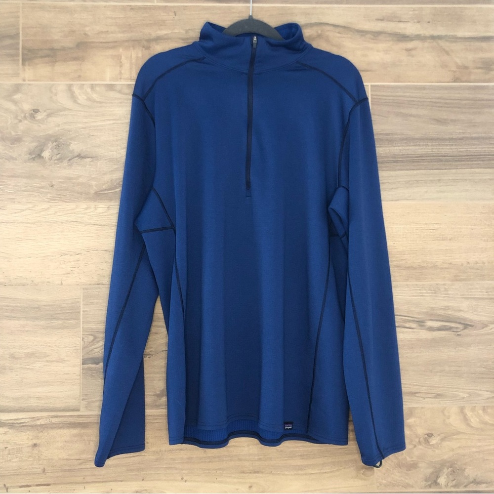 Patagonia Midweight Capilene Baselayer Blue Quarter Zip Size L